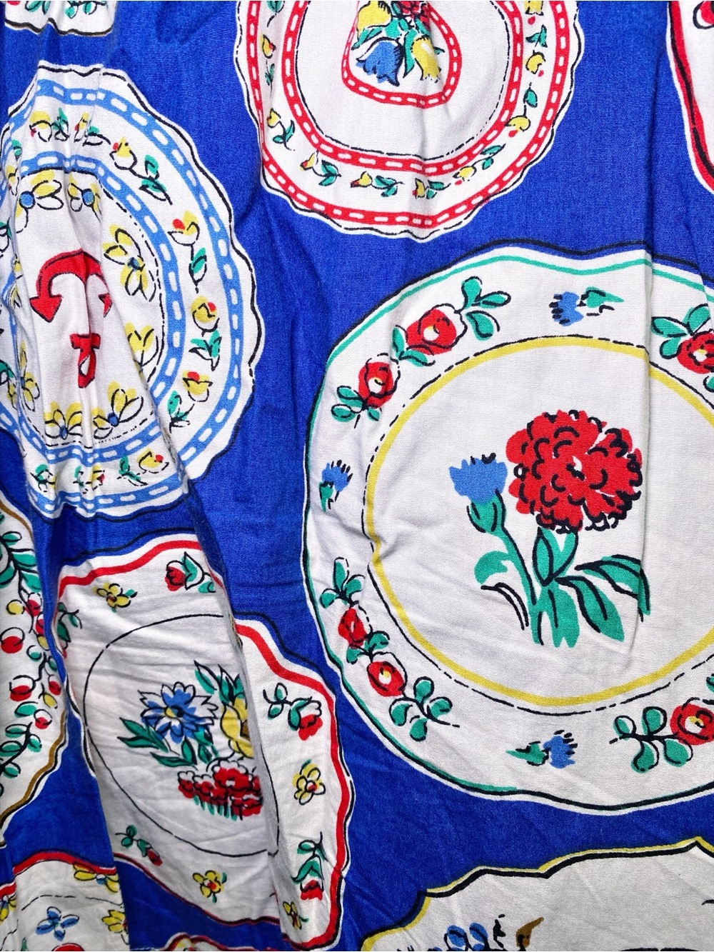Boden Retro Plate Print Cotton A-Line
Skirt Blue US 8R Rare Print - Picture 13 of 13